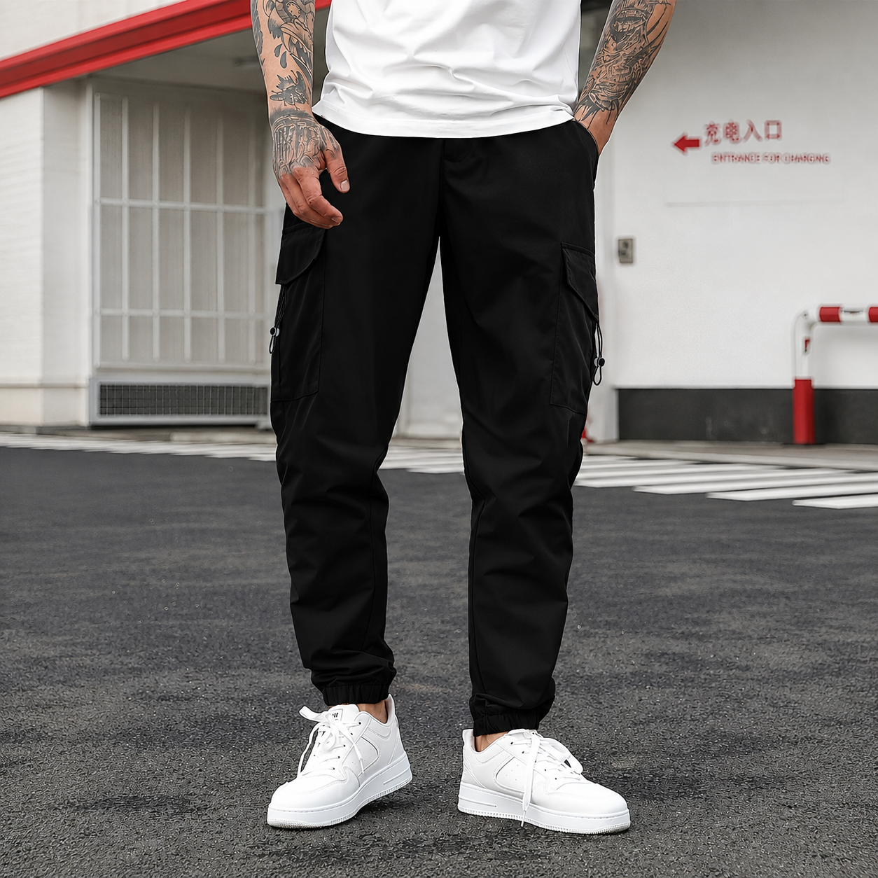 Utility Cargo Jogger Pants with Multiple Pockets for Men