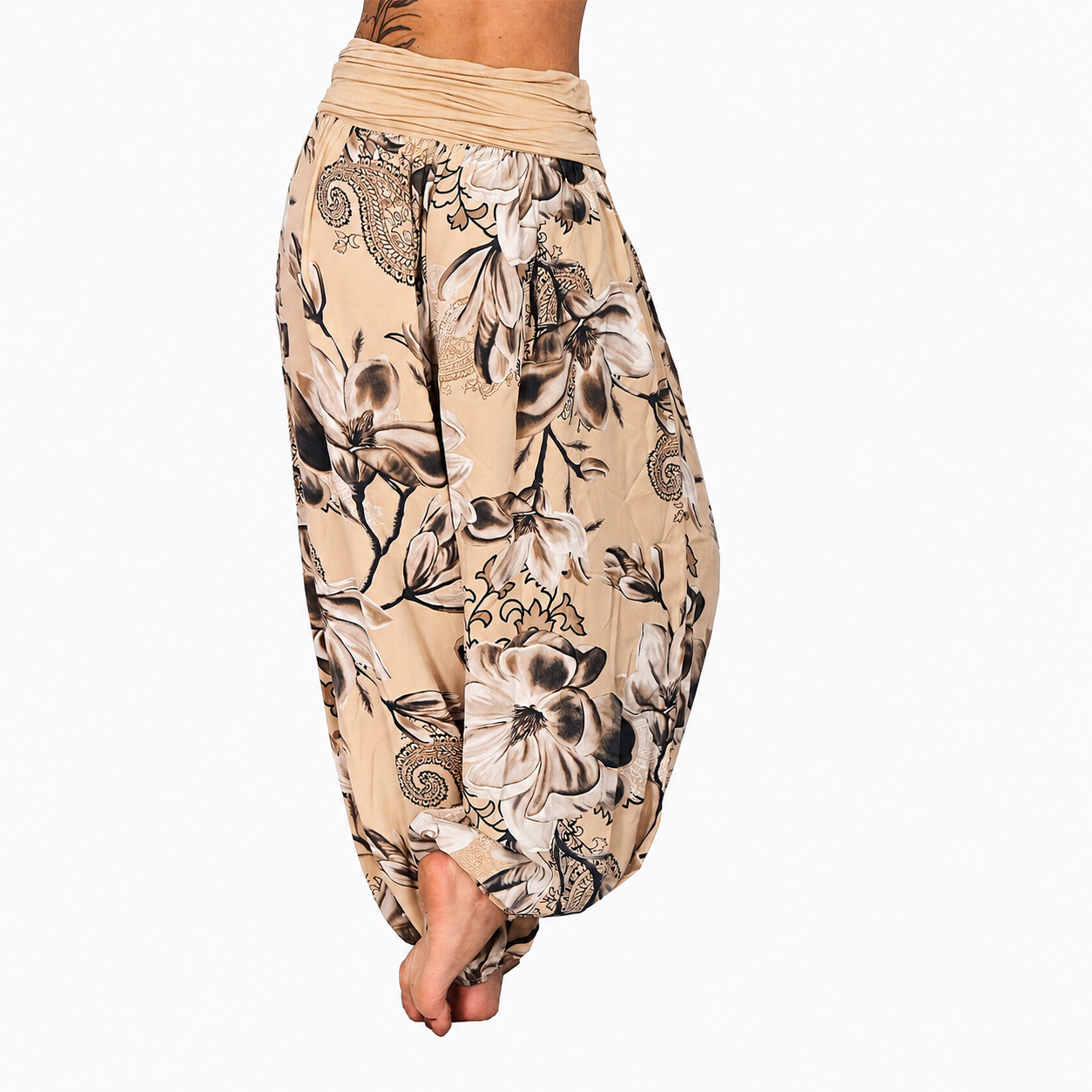 Bohemian Style Floral Printed Casual Harem Pants For Women
