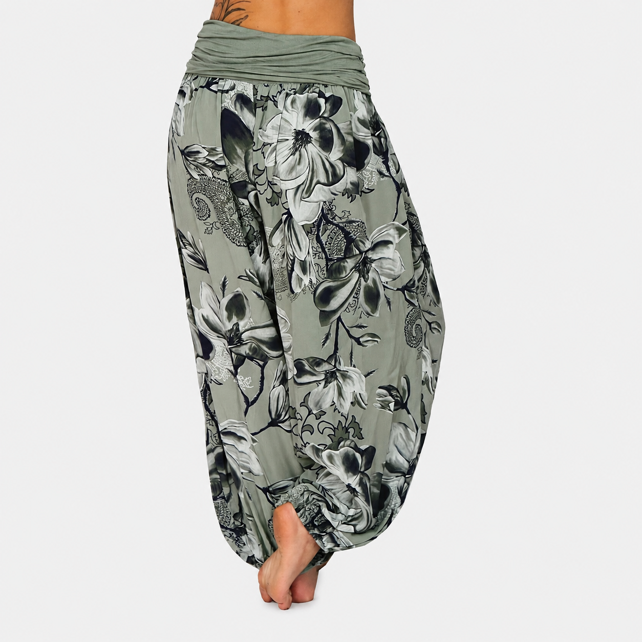 Bohemian Style Floral Printed Casual Harem Pants For Women