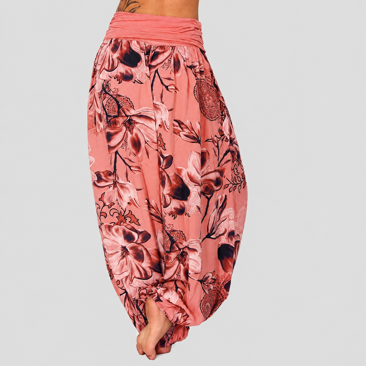 Bohemian Style Floral Printed Casual Harem Pants For Women