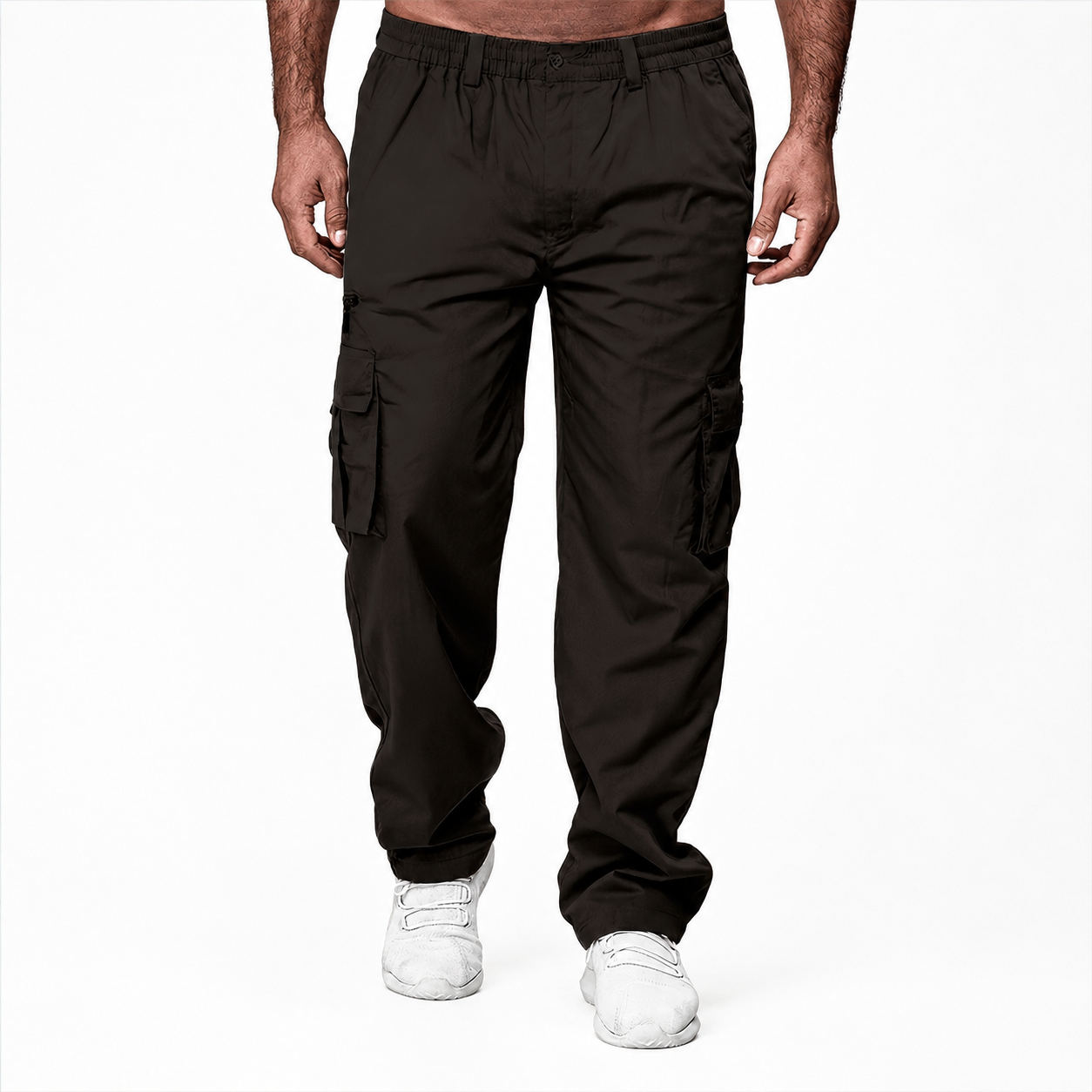 Casual Loose Fit Cargo Trousers With Multiple Pockets For Men