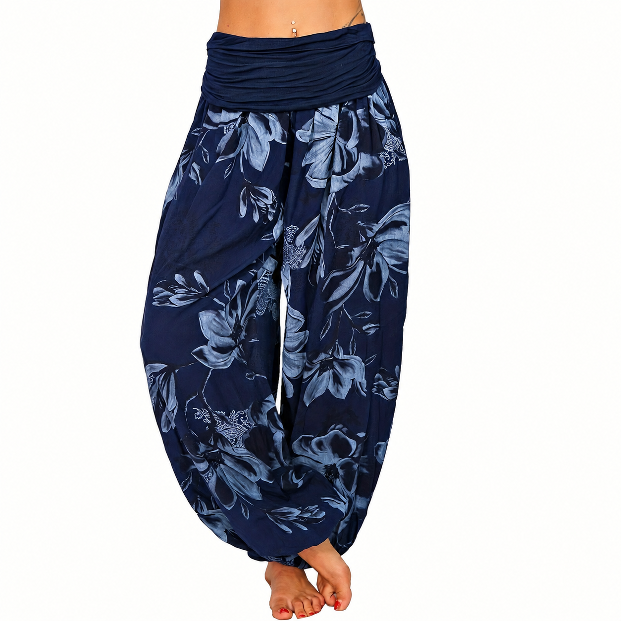 Bohemian Style Floral Printed Casual Harem Pants For Women
