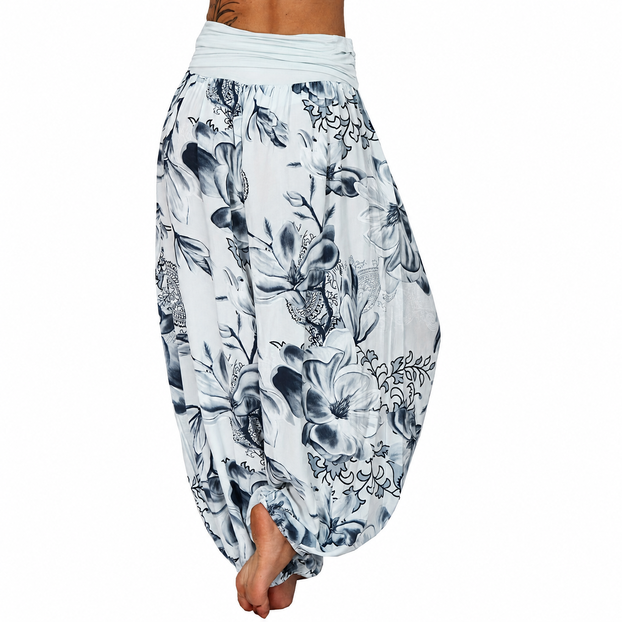 Bohemian Style Floral Printed Casual Harem Pants For Women