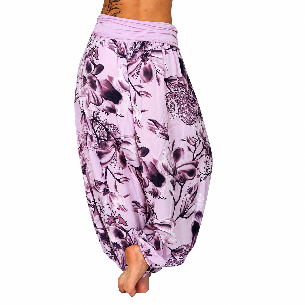 Bohemian Style Floral Printed Casual Harem Pants For Women