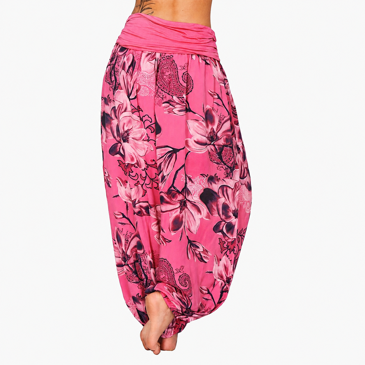 Bohemian Style Floral Printed Casual Harem Pants For Women