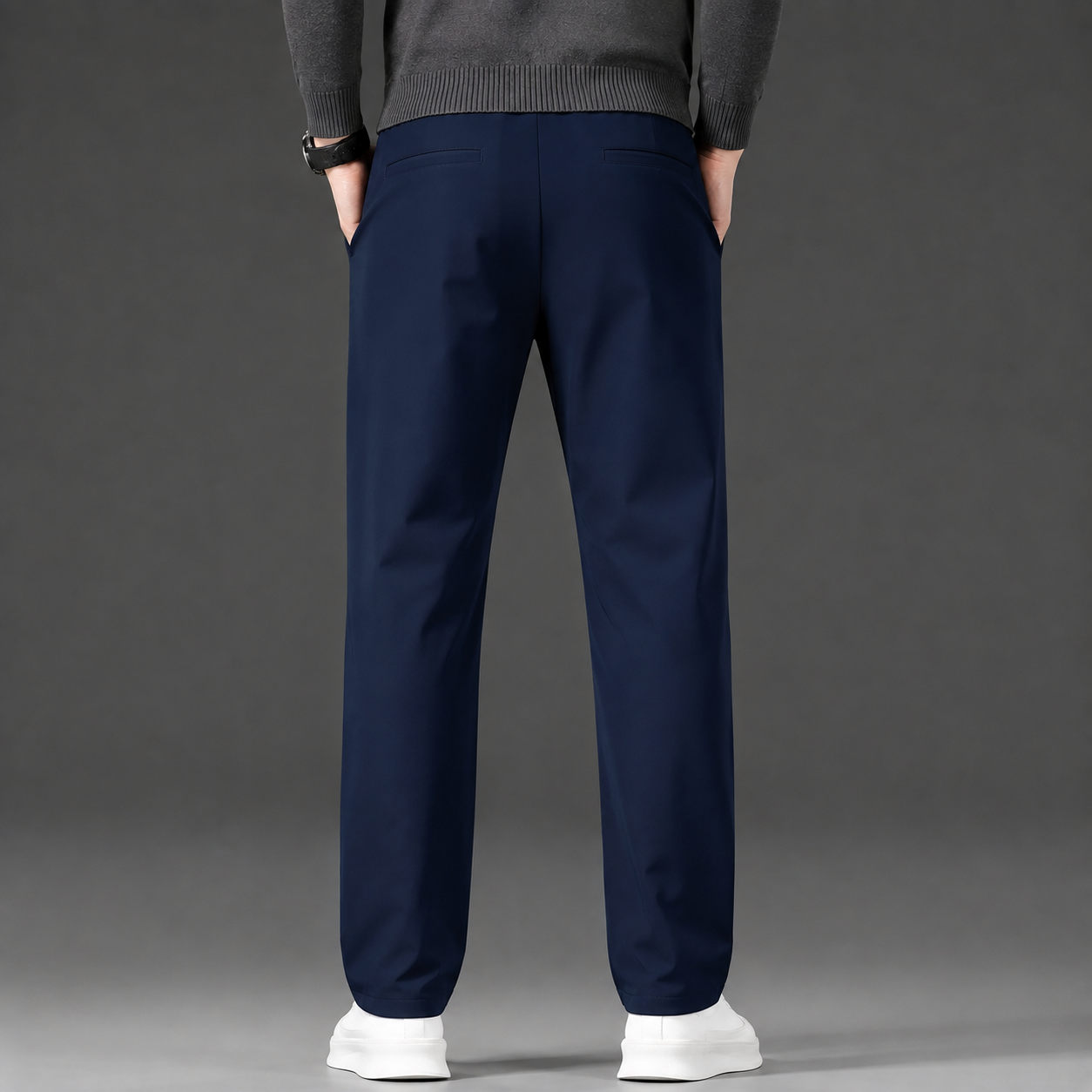 Casual Fleece Winter Lined Pants With Drawstring For Men