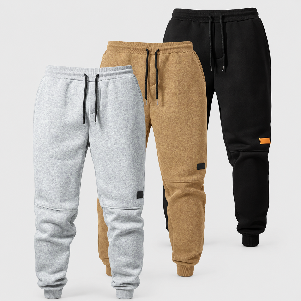 Pack Of 3 Winter Joggers With Patches For Men