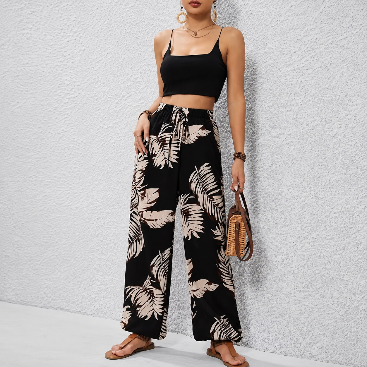 Casual Printed Daily Wear Loose Pants For Women