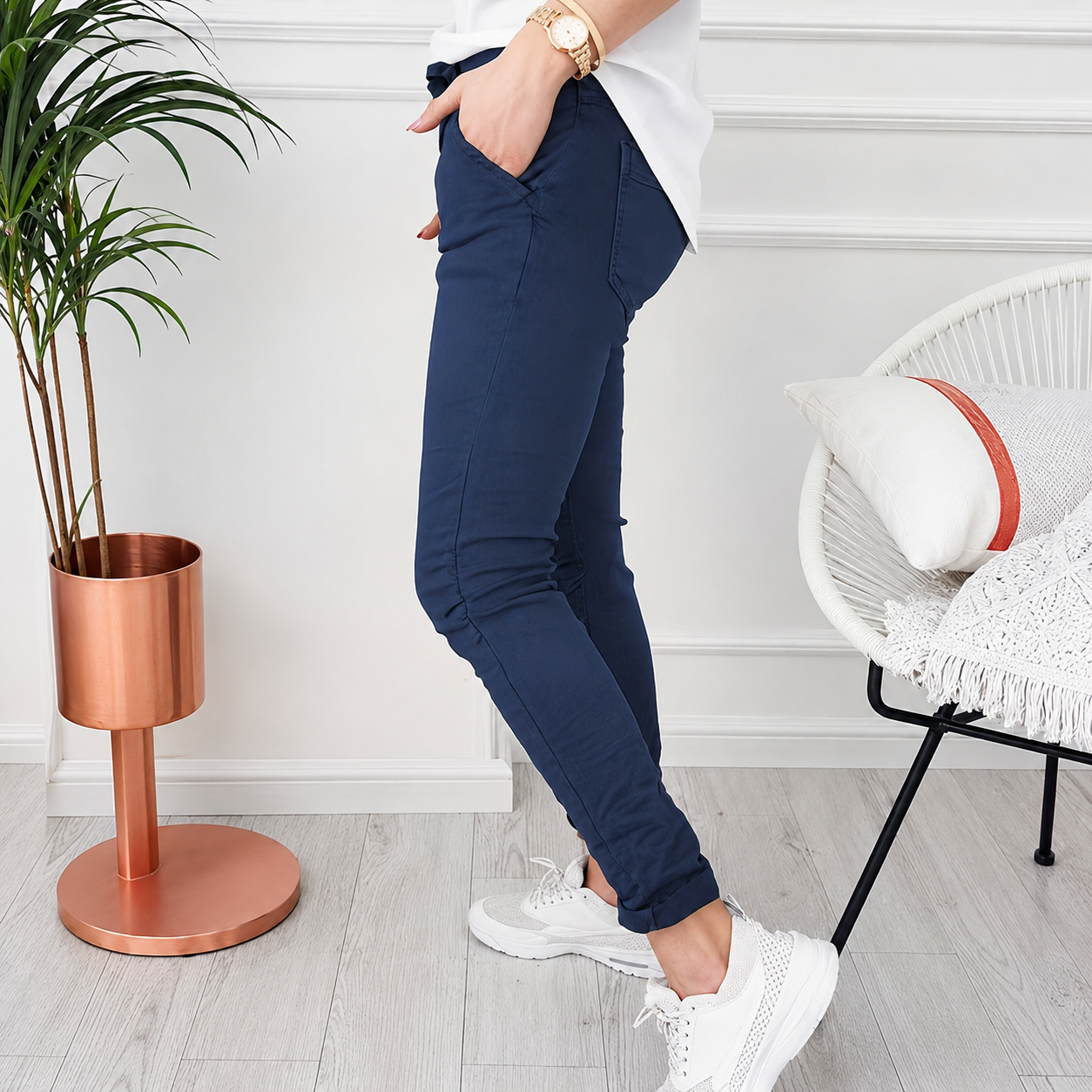 Casual Solid Colored Drawstring Pants For Women