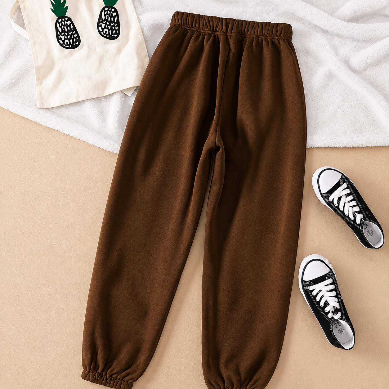 Casual Long Trouser Pants With Drawstring And Cuff For Women