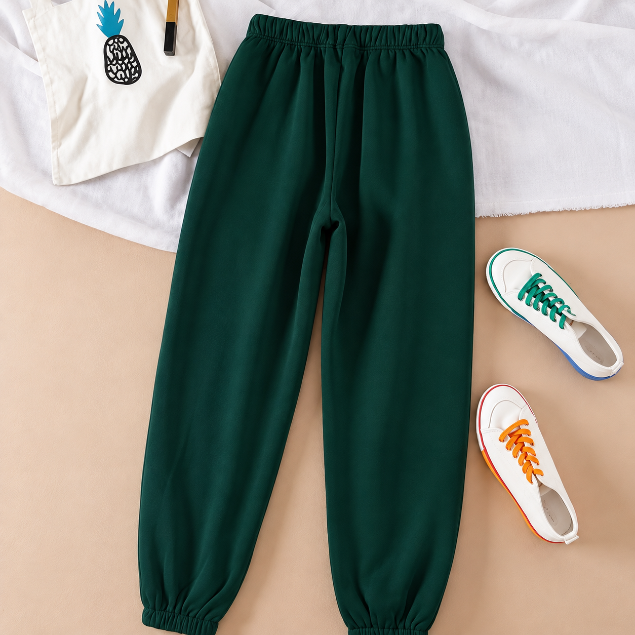 Casual Long Trouser Pants With Drawstring And Cuff For Women