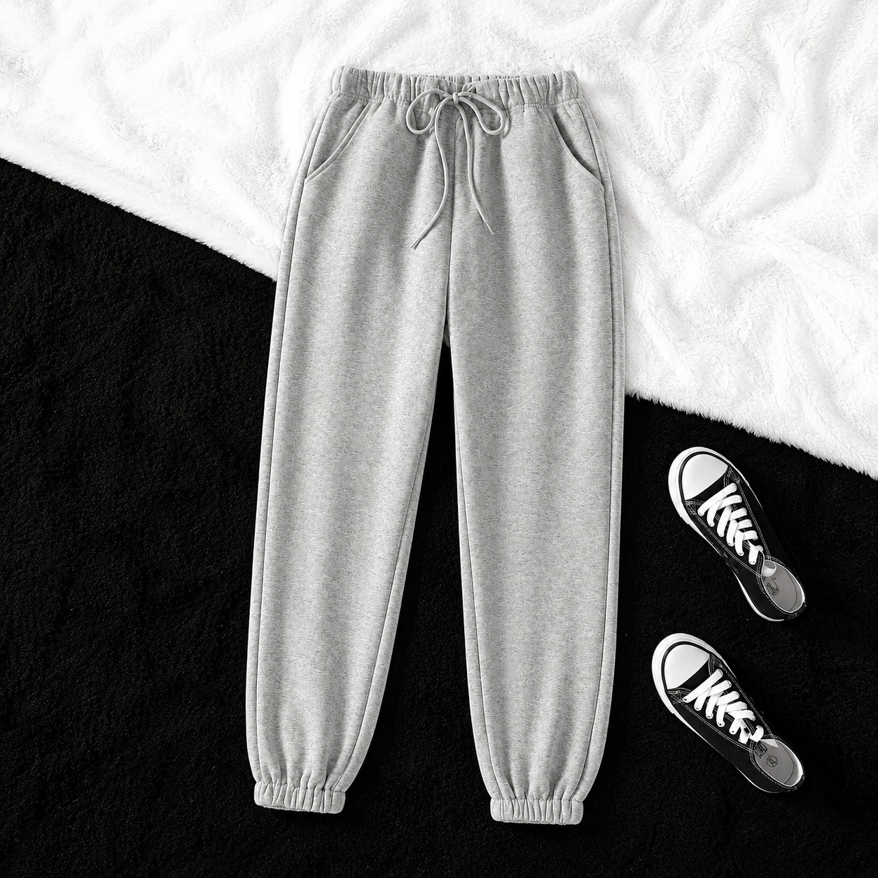 Casual Long Trouser Pants With Drawstring And Cuff For Women