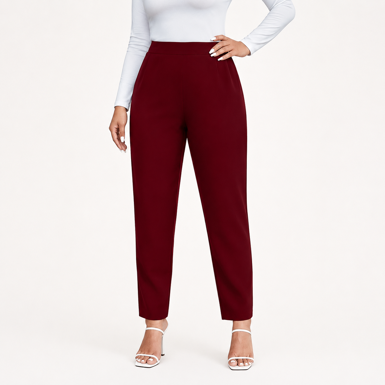 Plus Size Long Fashionable Pants For Women With Elastic