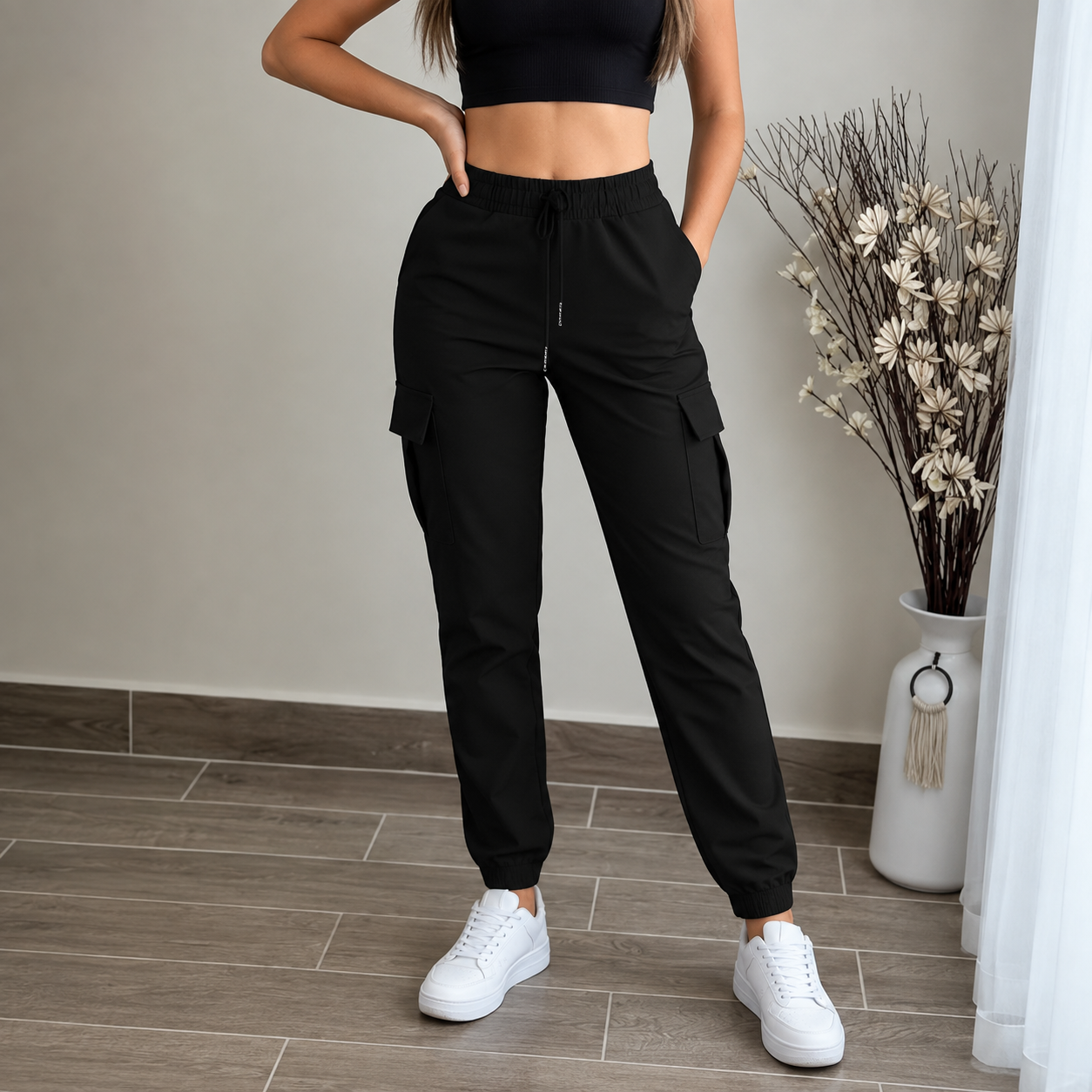 Casual Cargo Pants With Drawstring For Women  