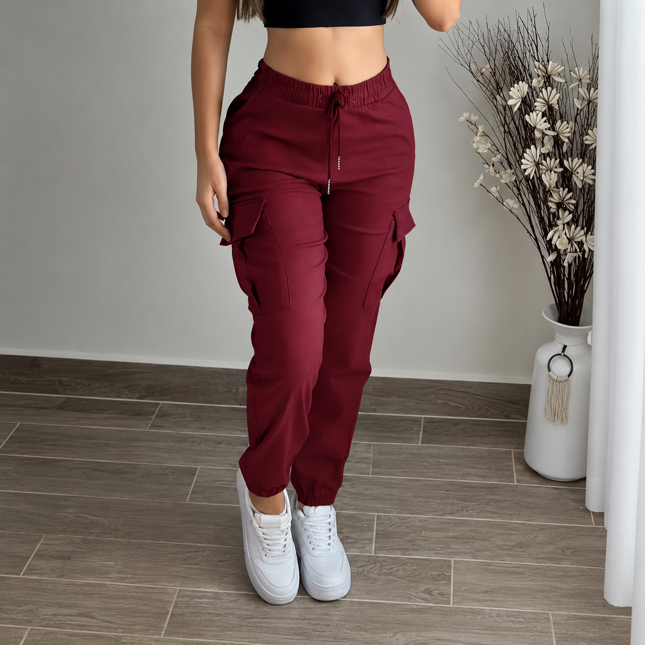 Casual Cargo Pants With Drawstring For Women  
