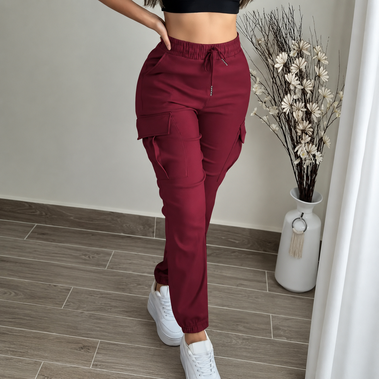 Casual Cargo Pants With Drawstring For Women  