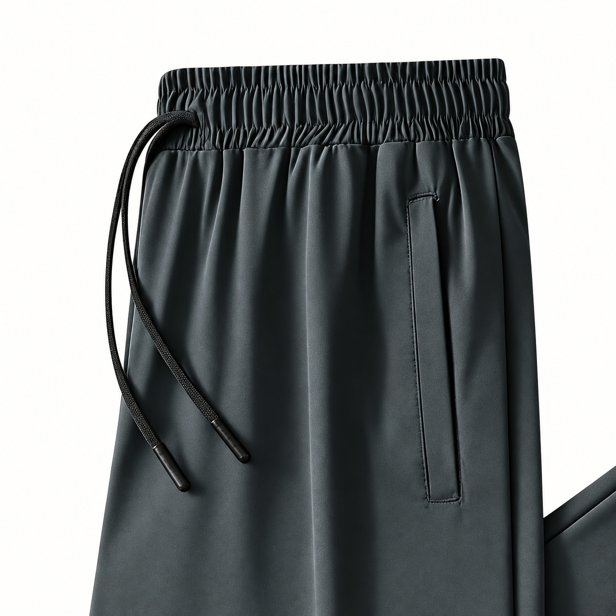 Drawstring Casual Pants with Zipper Pockets for Men