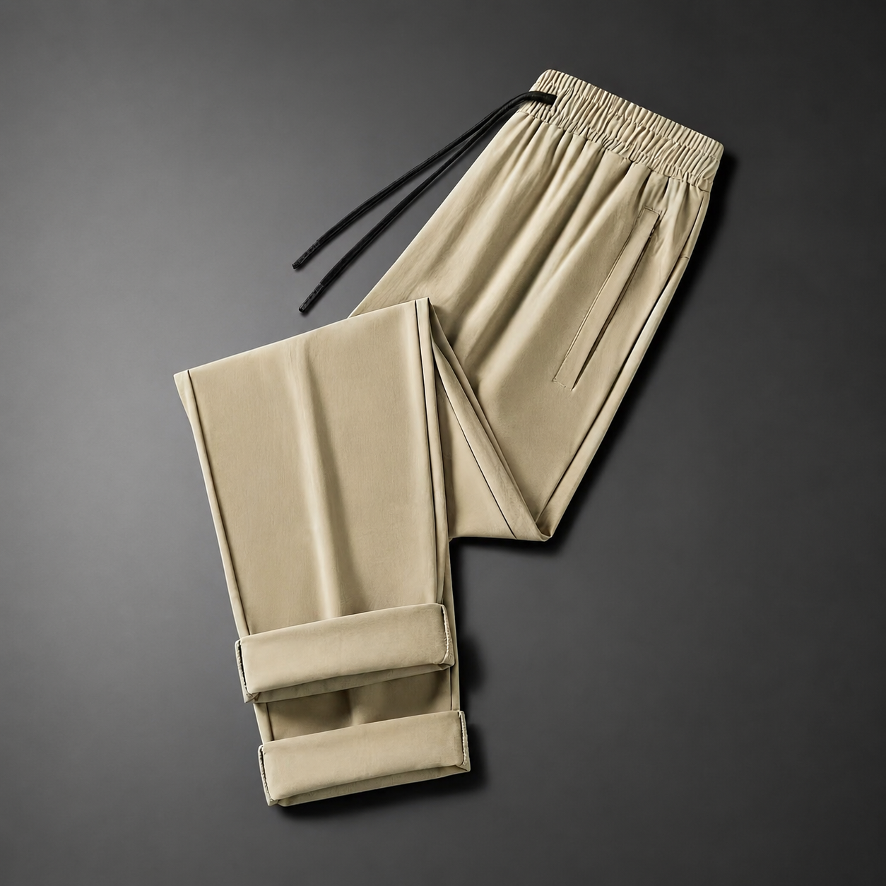 Drawstring Casual Pants with Zipper Pockets for Men