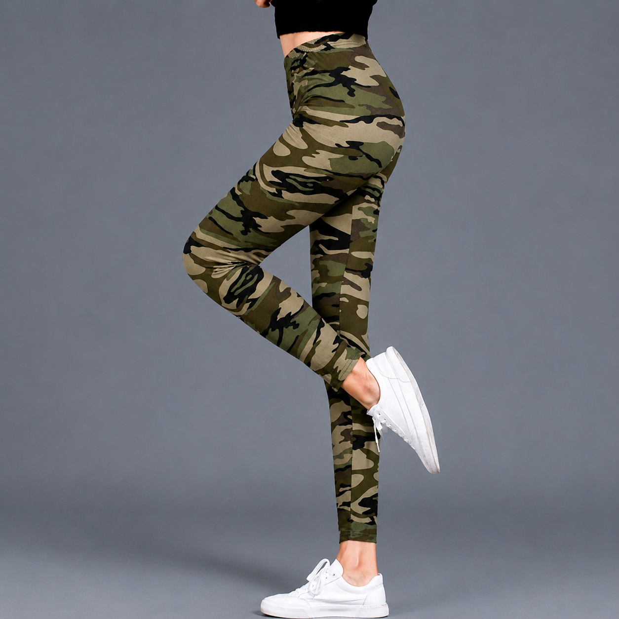 Casual Camouflage Patterned Leggings For Women