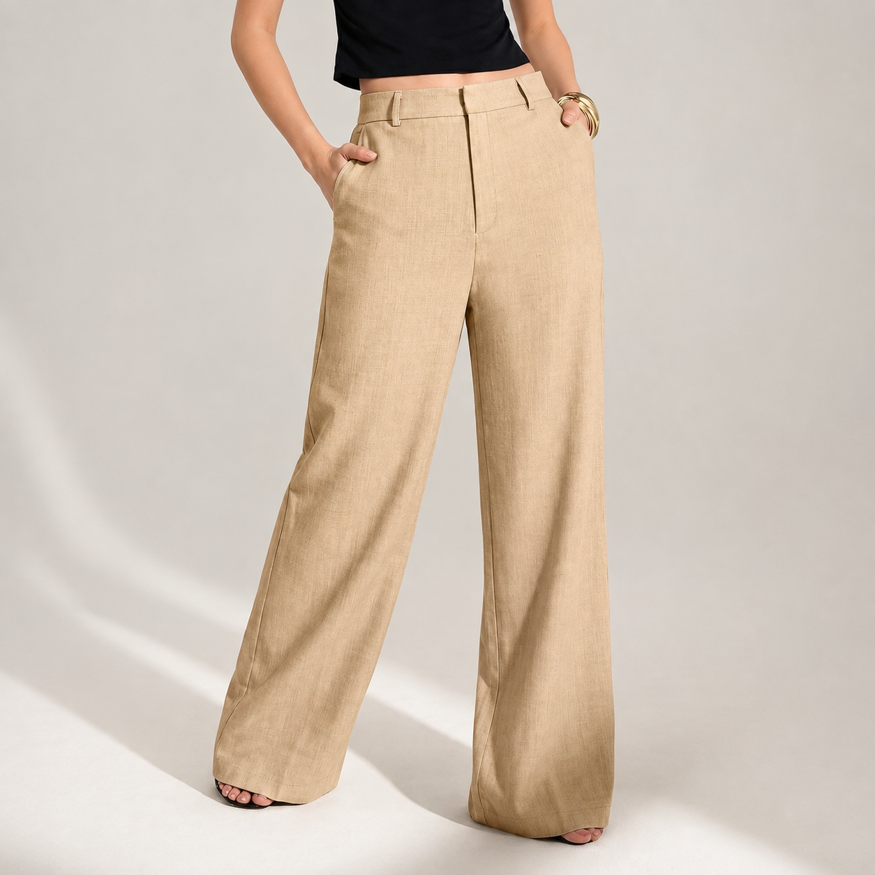 Classic Tailored Trousers with Pockets for Women