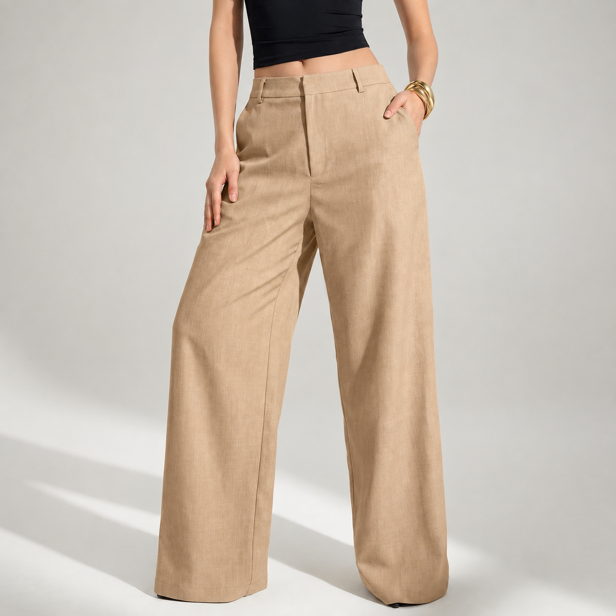 Classic Tailored Trousers with Pockets for Women