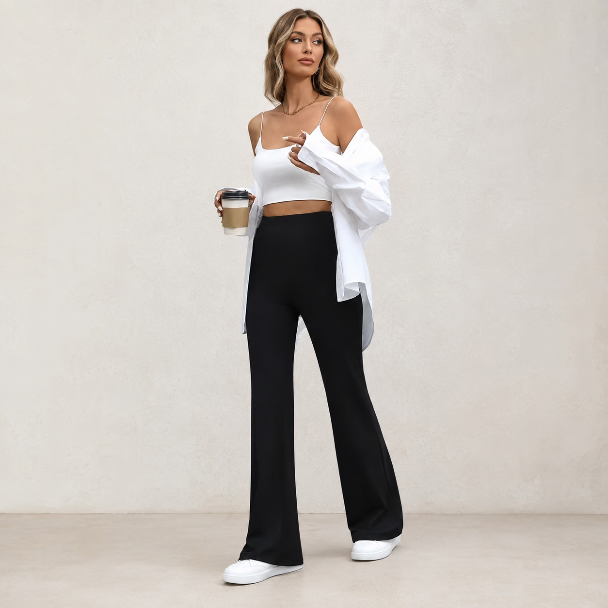High Waisted Wide Leg Trousers For Women