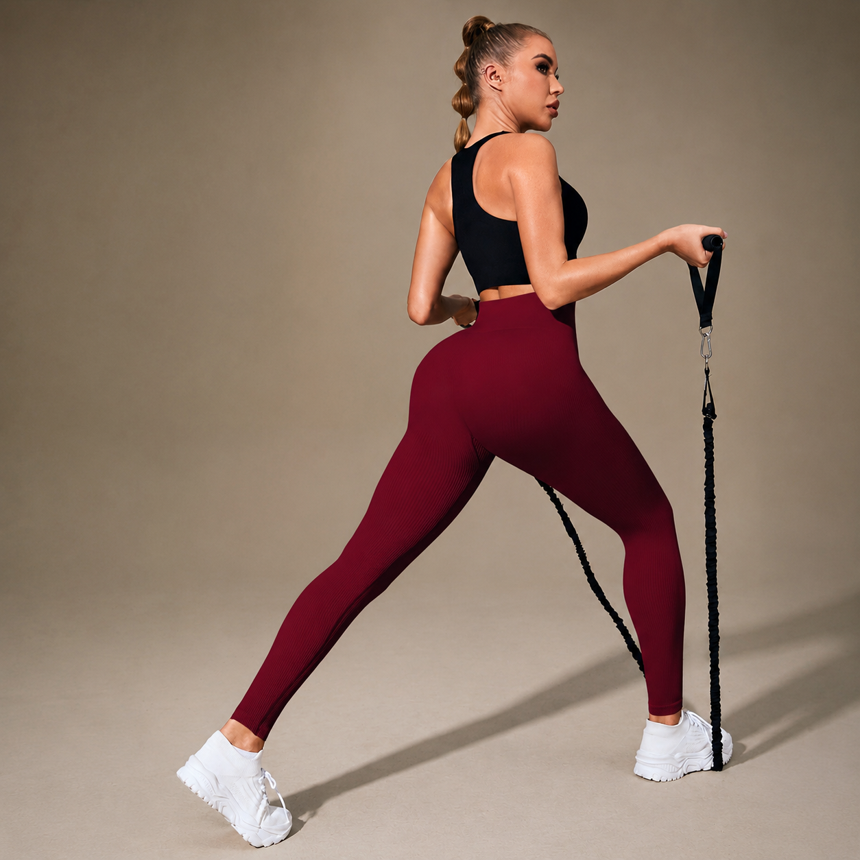 Vertical Striped Seamless Yoga Pants For Women