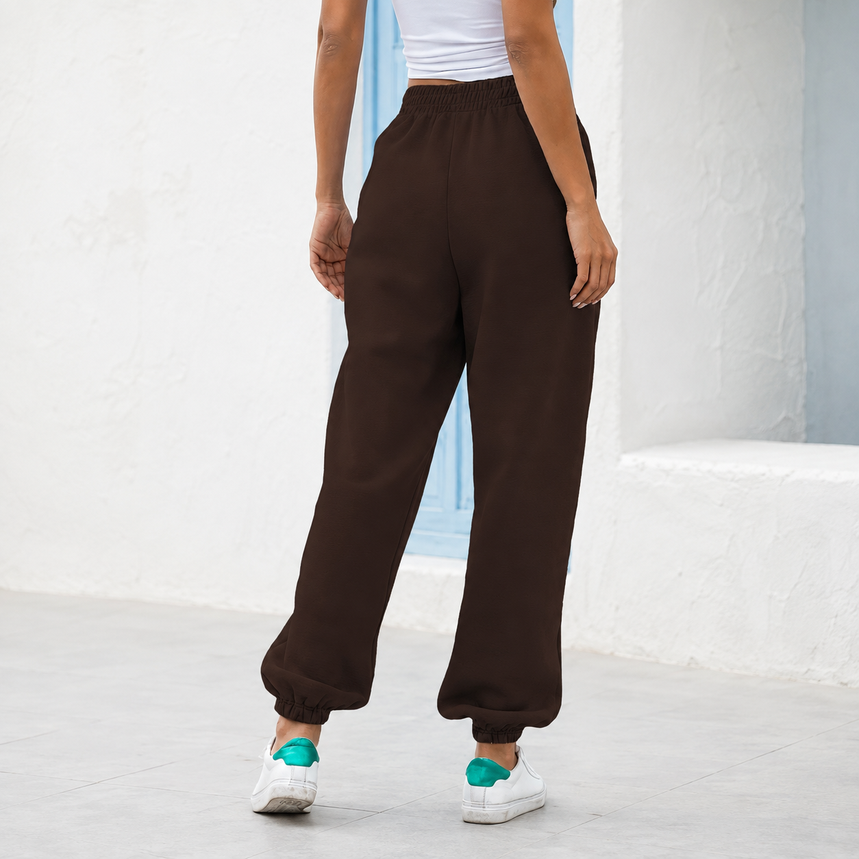 High Rise Loose Fit Casual Pants With Wide Cut For Women