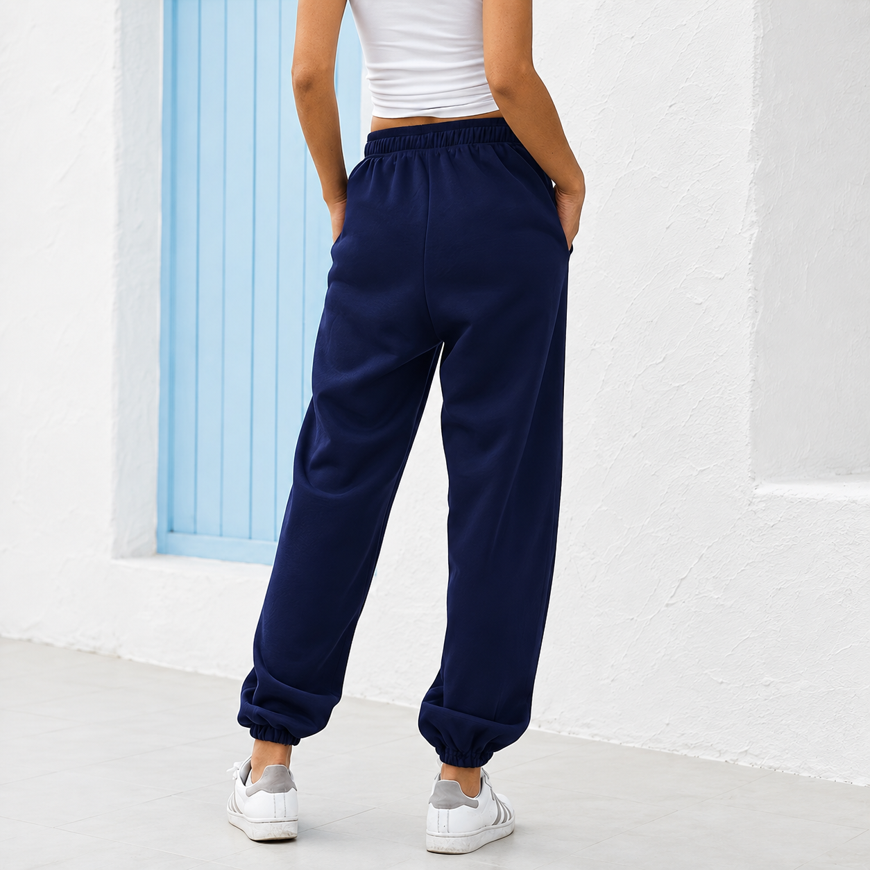 High Rise Loose Fit Casual Pants With Wide Cut For Women