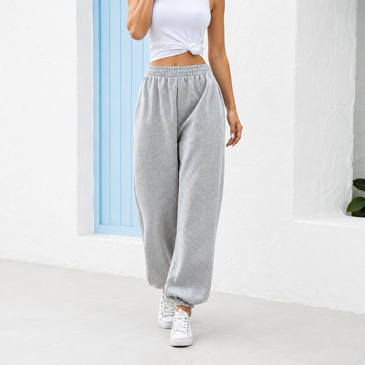 High Rise Loose Fit Casual Pants With Wide Cut For Women
