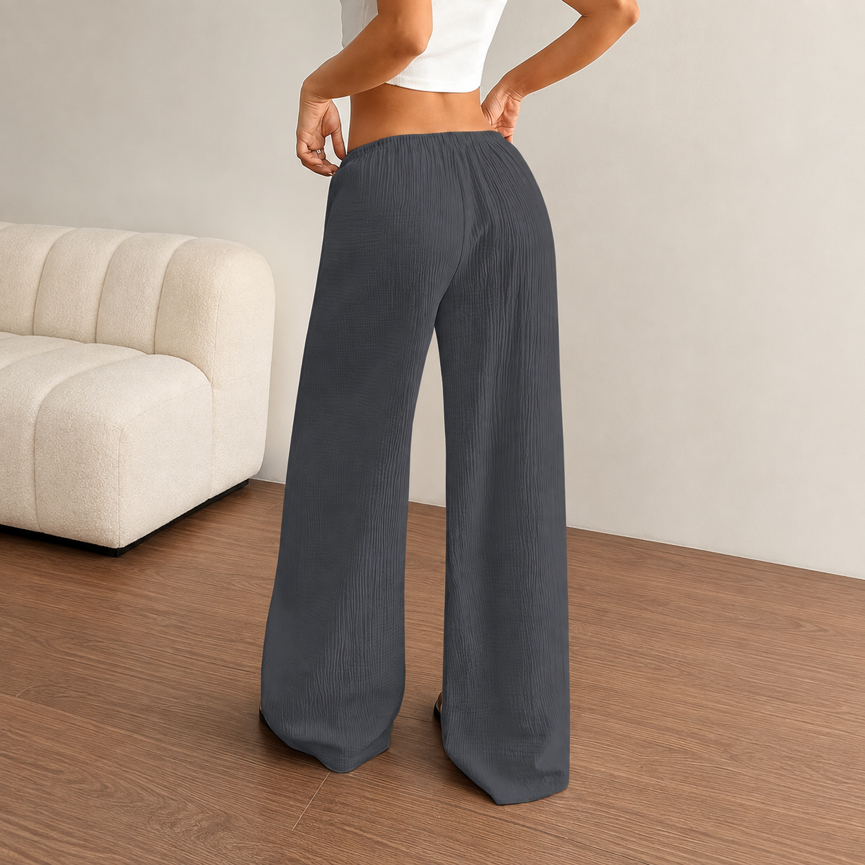 Pack of 2 Straight Cut Casual Trousers for Women