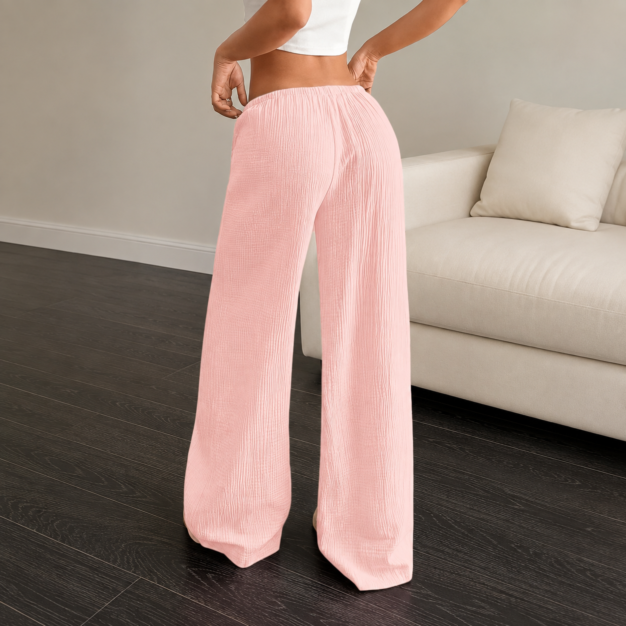 Pack of 2 Straight Cut Casual Trousers for Women