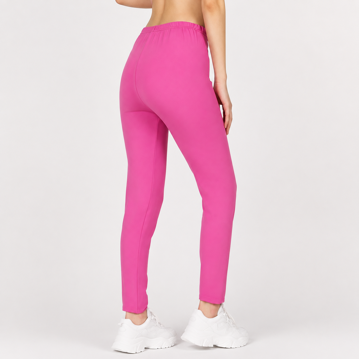 Casual Solid Opaque Full Length Leggings For Women