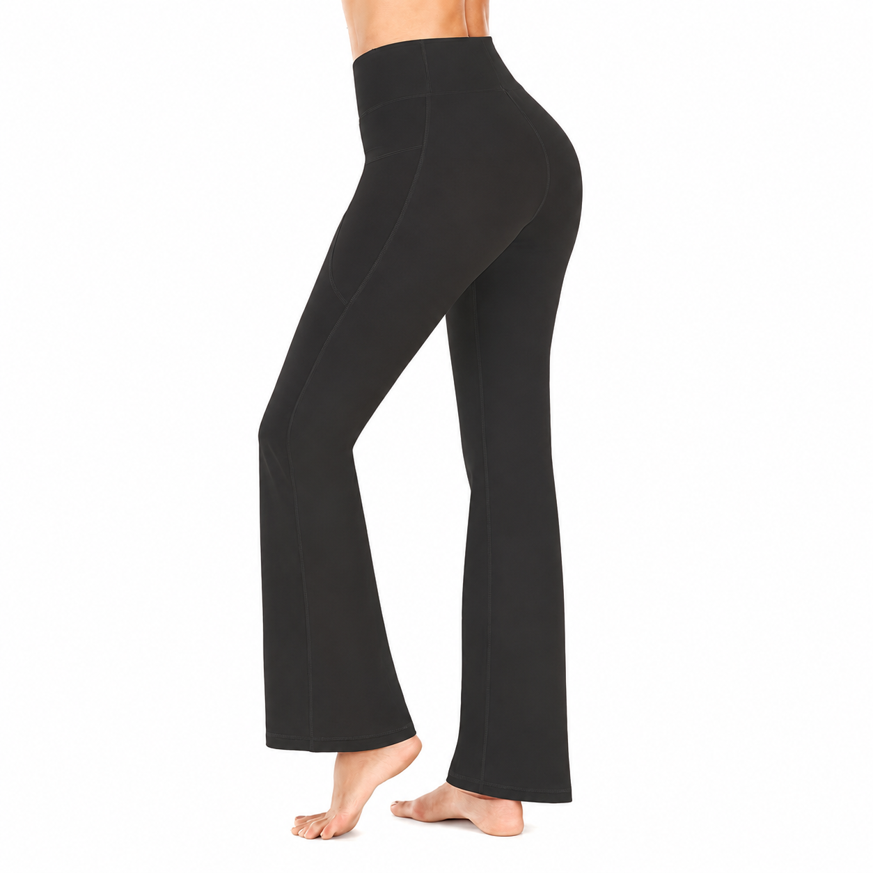 High Rise Bootcut Workout Pants With Pockets For Women