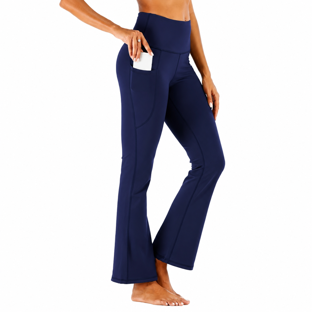 High Rise Bootcut Workout Pants With Pockets For Women