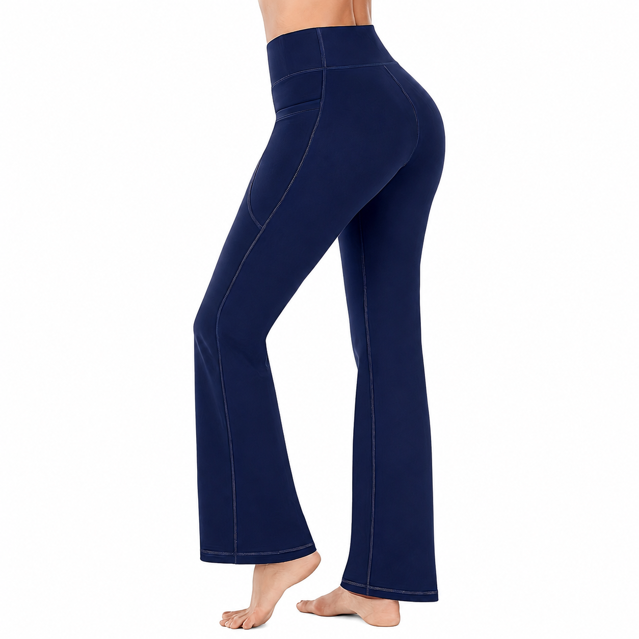 High Rise Bootcut Workout Pants With Pockets For Women