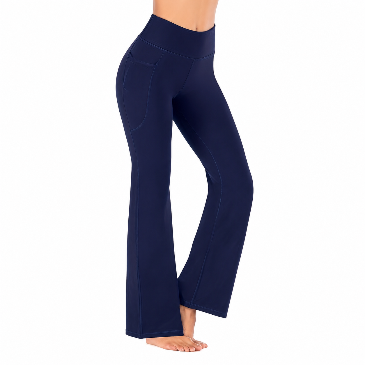 High Rise Bootcut Workout Pants With Pockets For Women