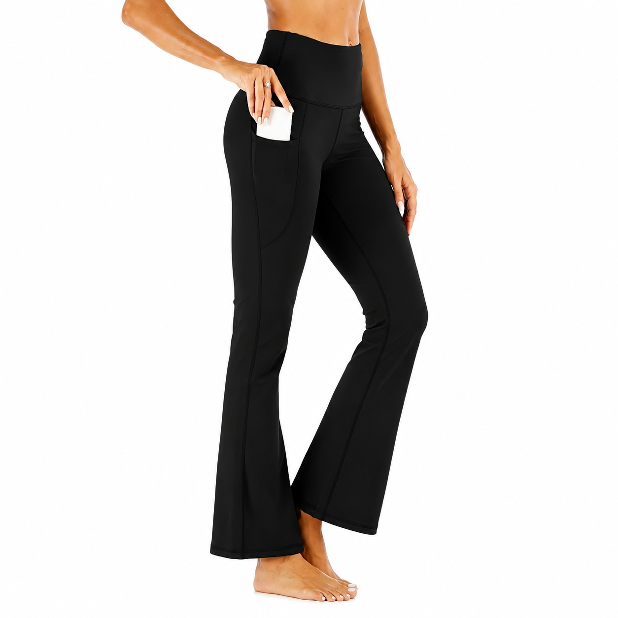 High Rise Bootcut Workout Pants With Pockets For Women