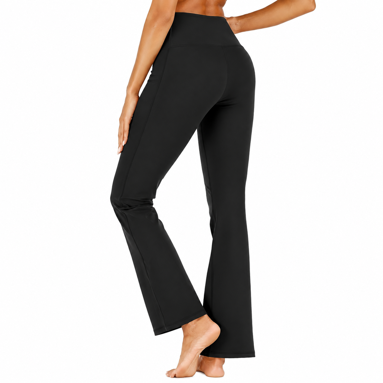 High Rise Bootcut Workout Pants With Pockets For Women
