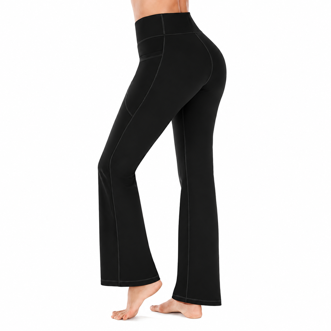 High Rise Bootcut Workout Pants With Pockets For Women