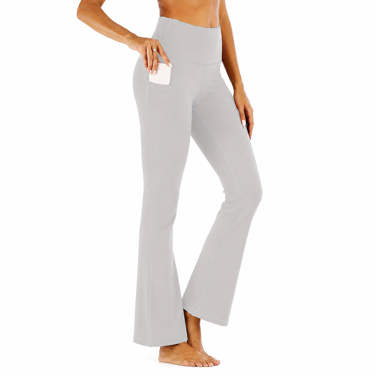 High Rise Bootcut Workout Pants With Pockets For Women