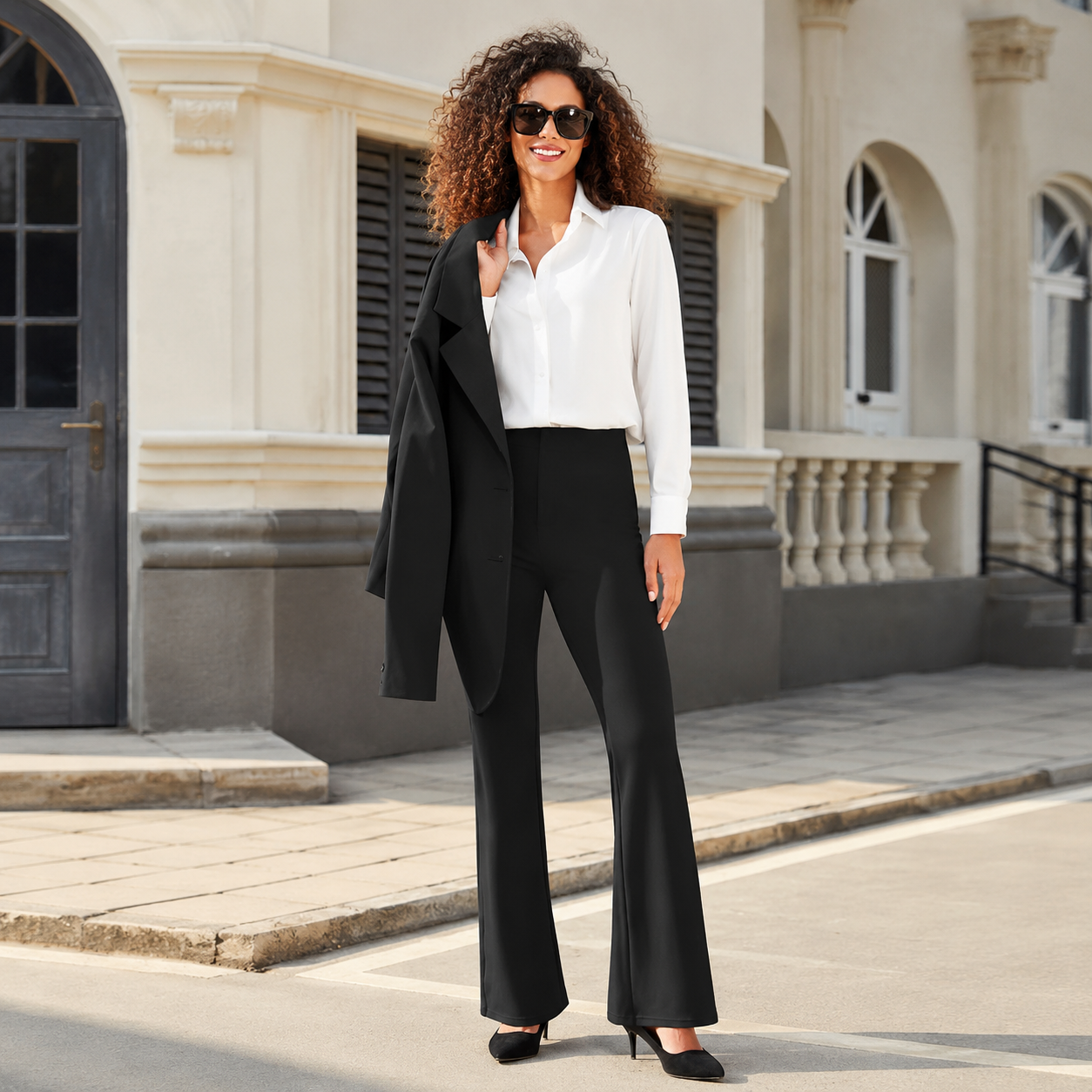 Casual Bootcut Stretchy Pants Dress Gown For Women