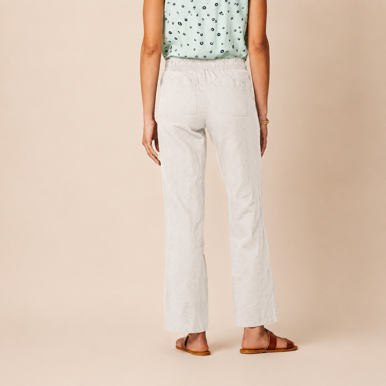 Casual Loose Fit Wide Length Pants With Drawstring For Women