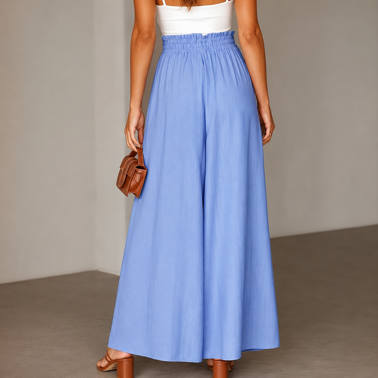 Casual High Rise Drawstring Loose Fit Pants For Women