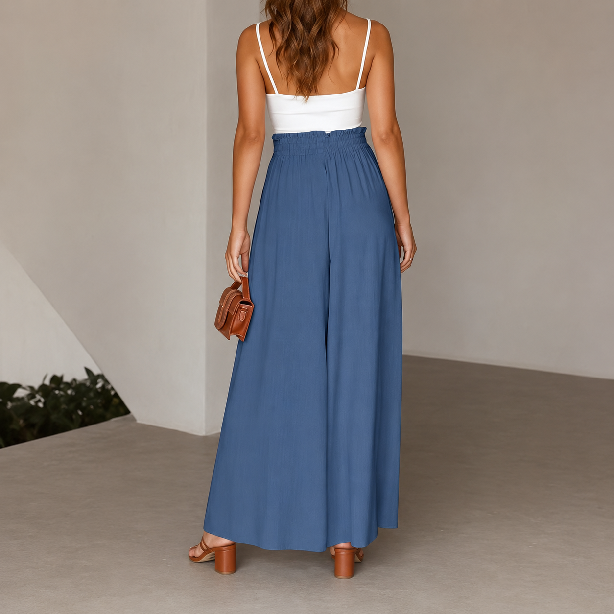 Casual High Rise Drawstring Loose Fit Pants For Women