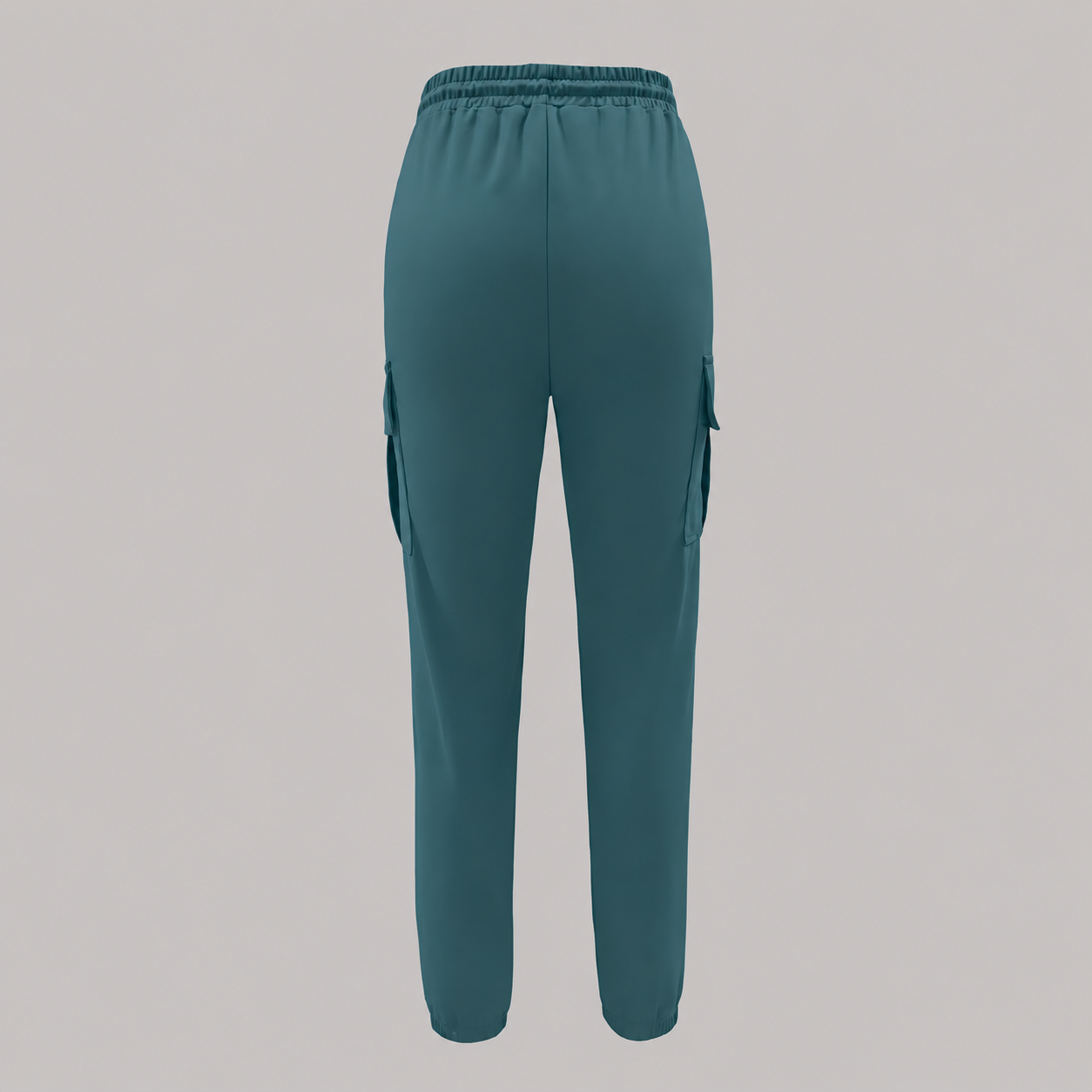 Regular Fit Drawstring Cargo Trouser Pants With Pockets For Women