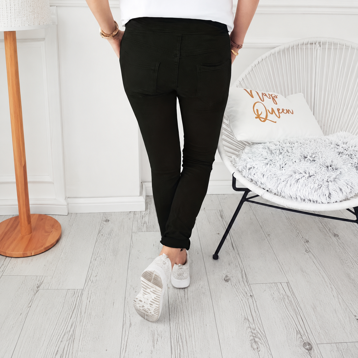 Casual Long Skinny Solid Fashion Pants With Drawstring For Women