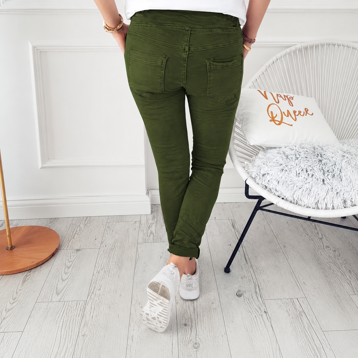 Casual Long Skinny Solid Fashion Pants With Drawstring For Women