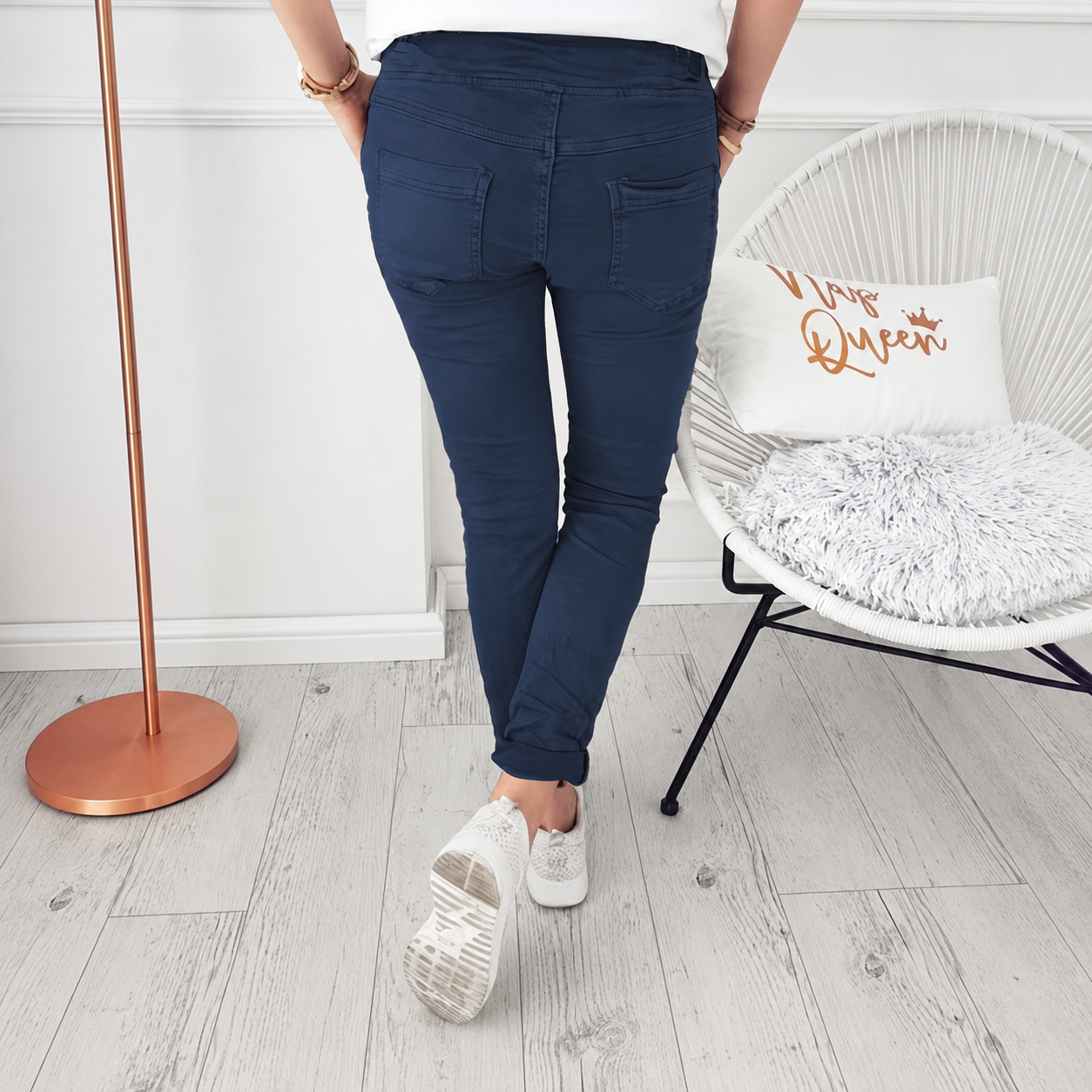 Casual Long Skinny Solid Fashion Pants With Drawstring For Women