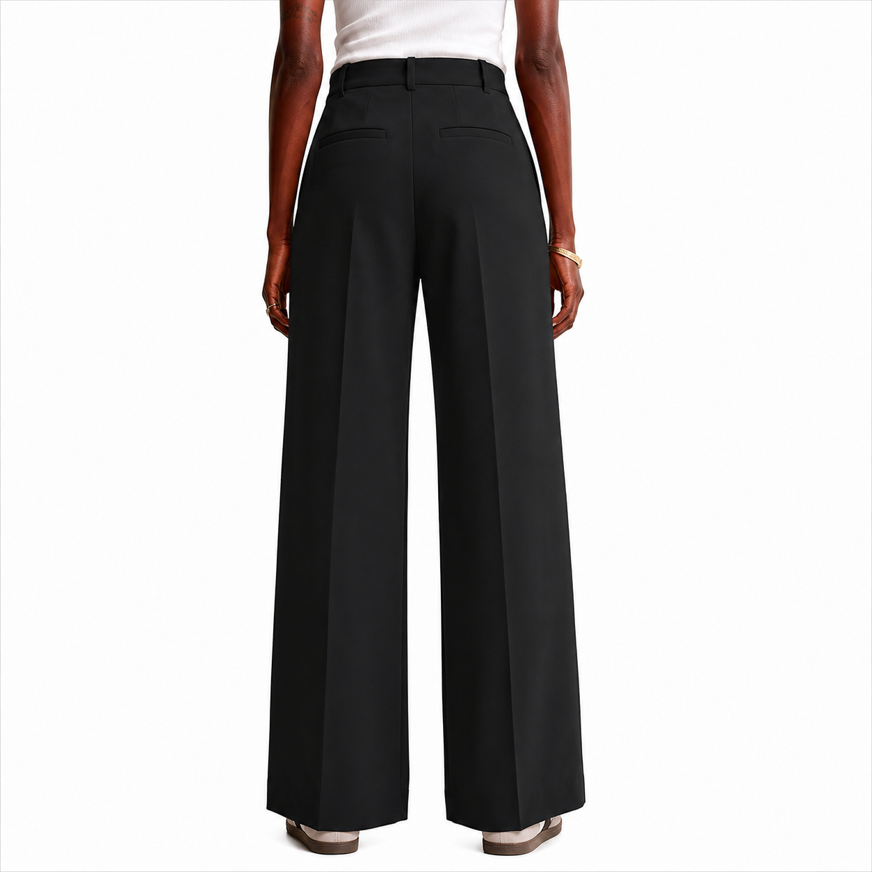 Wide Profile Business Casual Work Trousers with Pockets